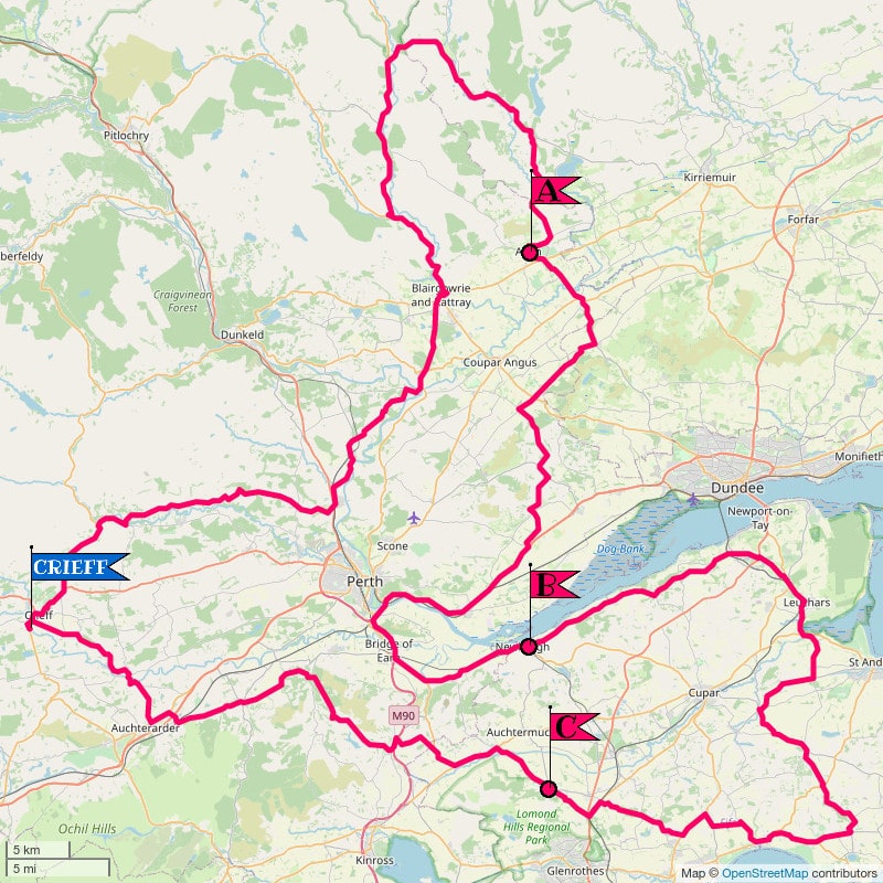 Crieff Cloverleaf East - Regular map