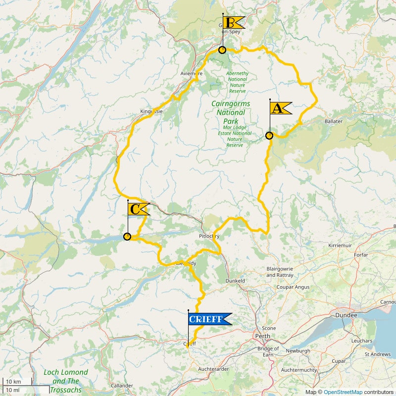 Crieff Cloverleaf North - Regular map