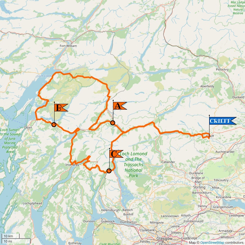 Crieff Cloverleaf West - Regular map