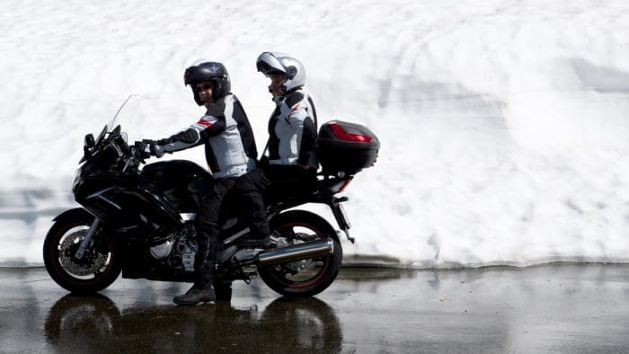 Winter motorcycle riding
