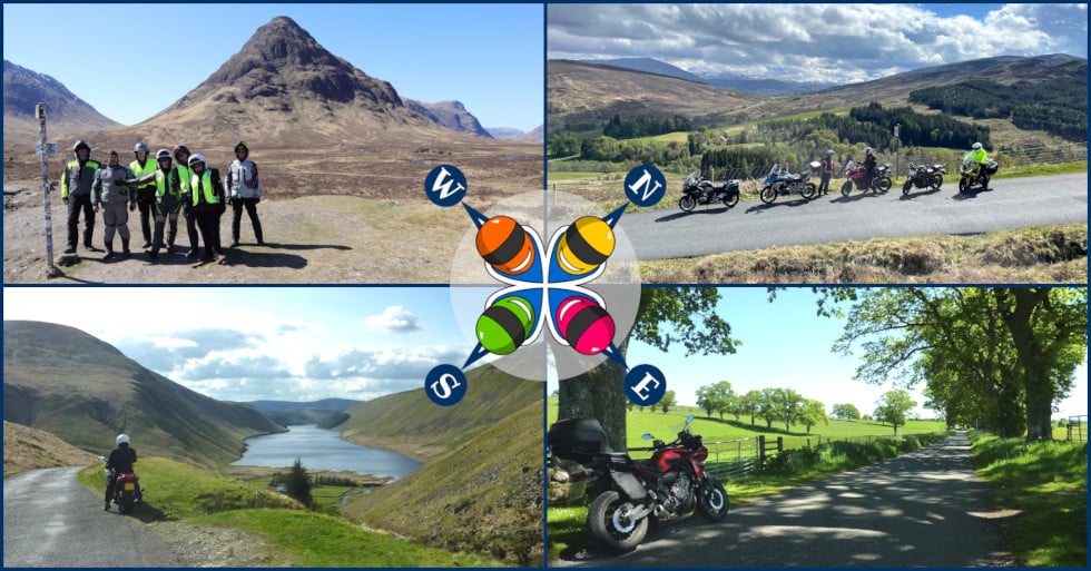 The Crieff Cloverleaf - Four FREE all day motorcycle touring routes centred on Crieff, Perthshire.