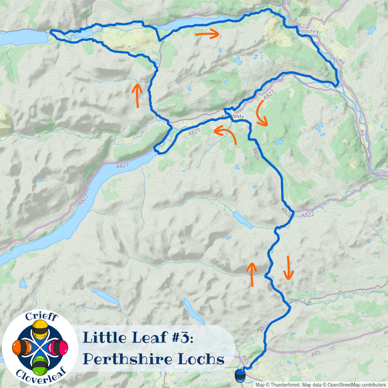 Crieff Cloverleaf shorter routes - Little Leaf #3 - Perthshire Lochs