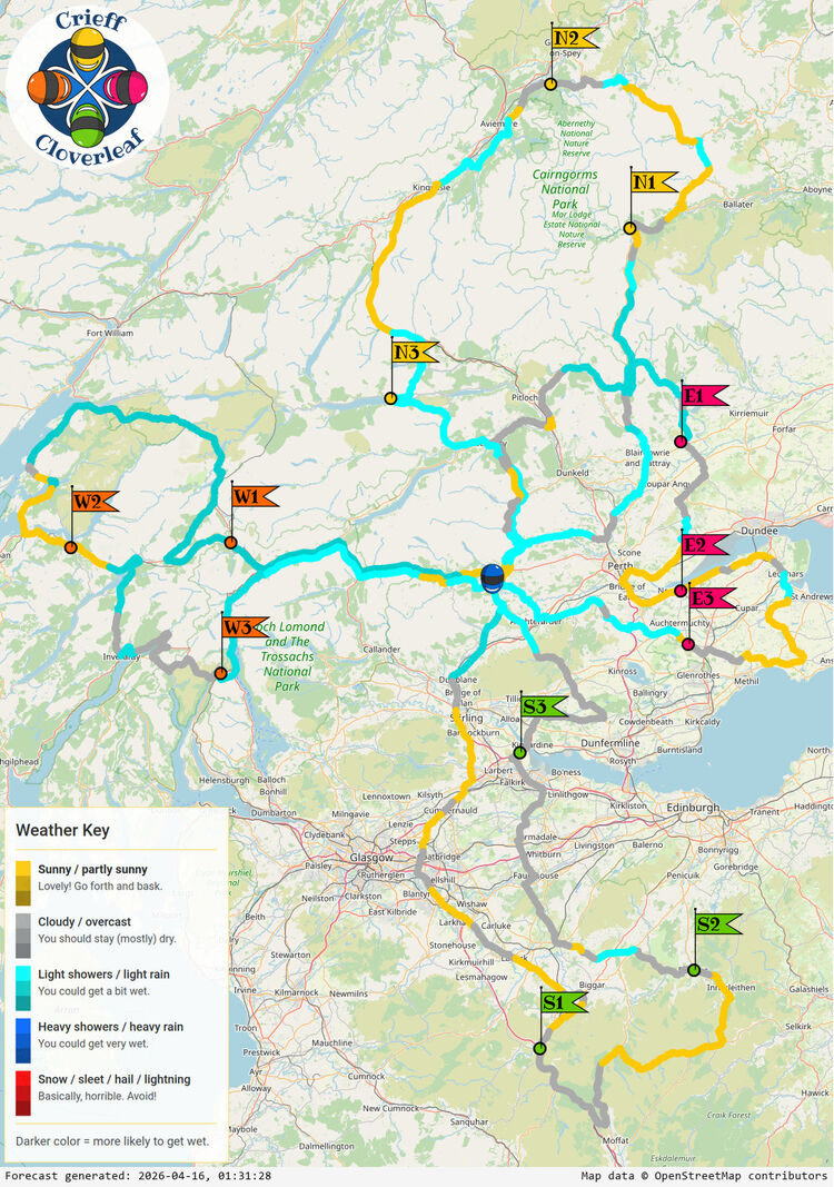 SunSpot map for Crieff Cloverleaf, day 0