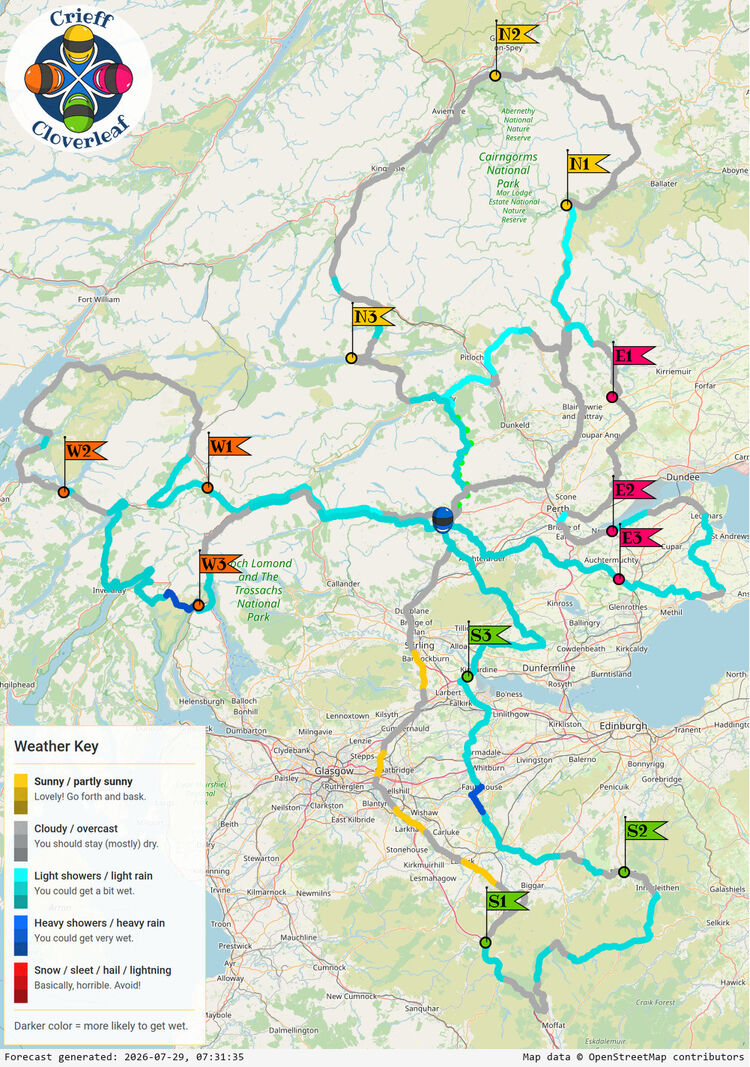 SunSpot map for Crieff Cloverleaf, day 0