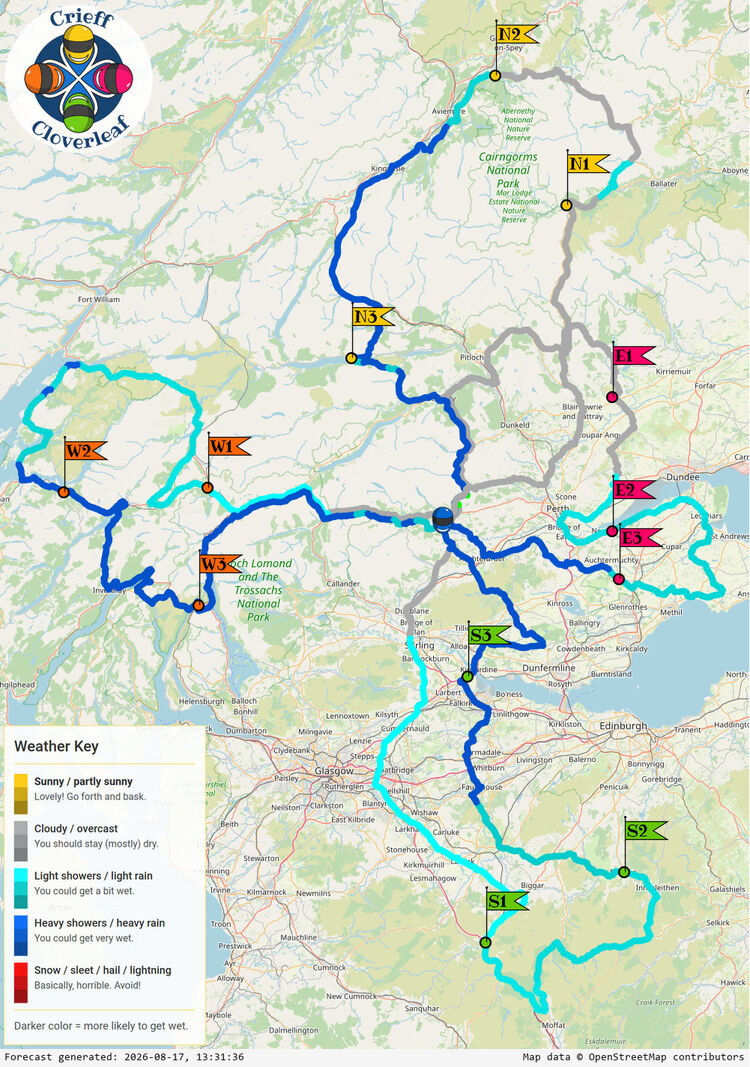 SunSpot map for Crieff Cloverleaf, day 0