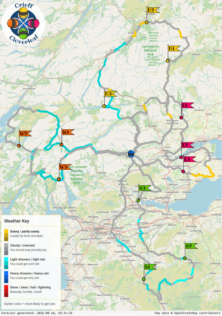 SunSpot map for Crieff Cloverleaf, day 0