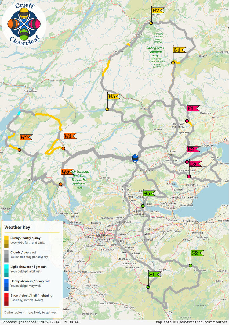 SunSpot map for Crieff Cloverleaf, day 1