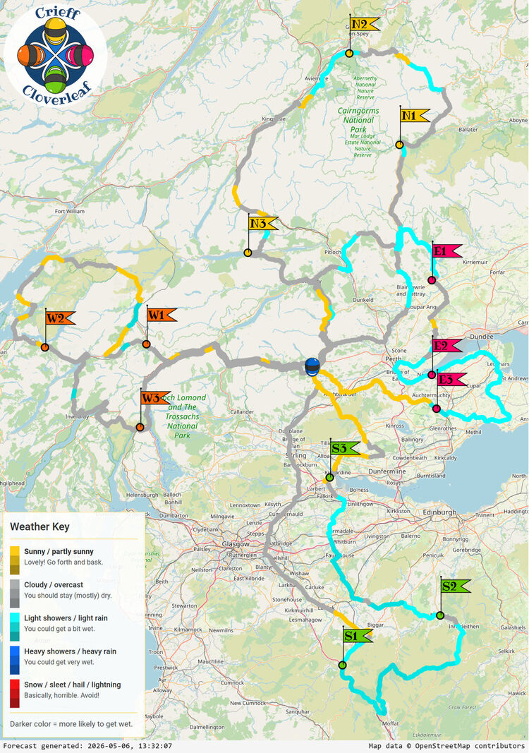 SunSpot map for Crieff Cloverleaf, day 1