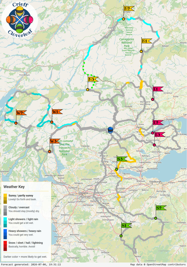 SunSpot map for Crieff Cloverleaf, day 1
