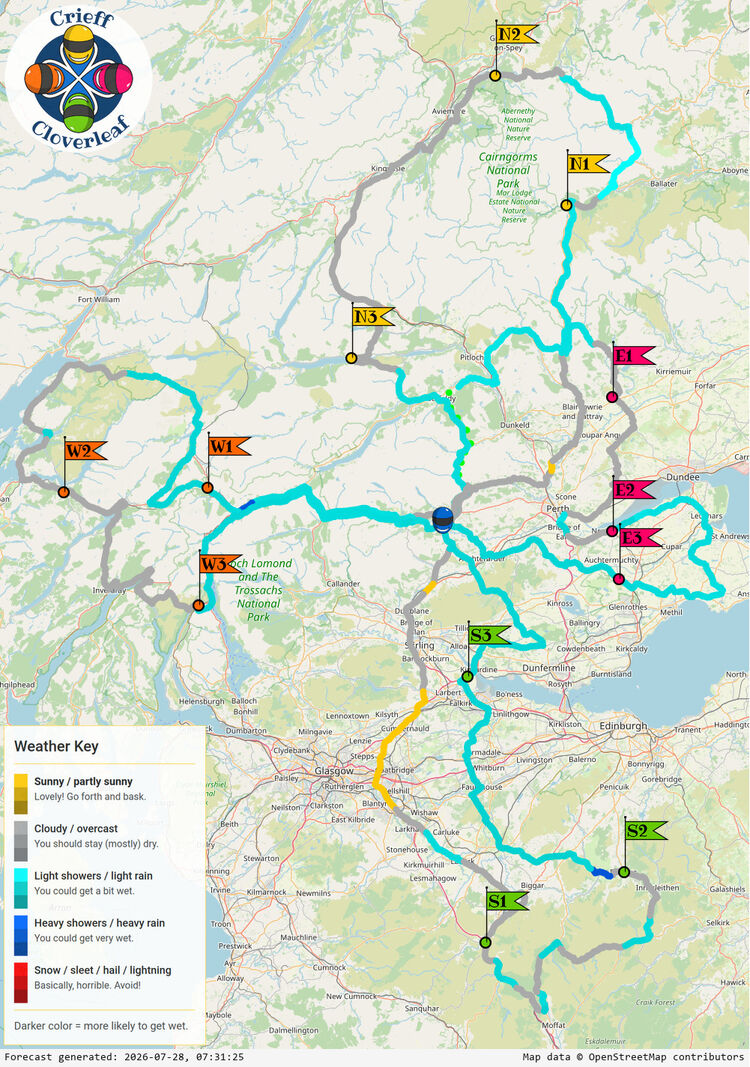 SunSpot map for Crieff Cloverleaf, day 1