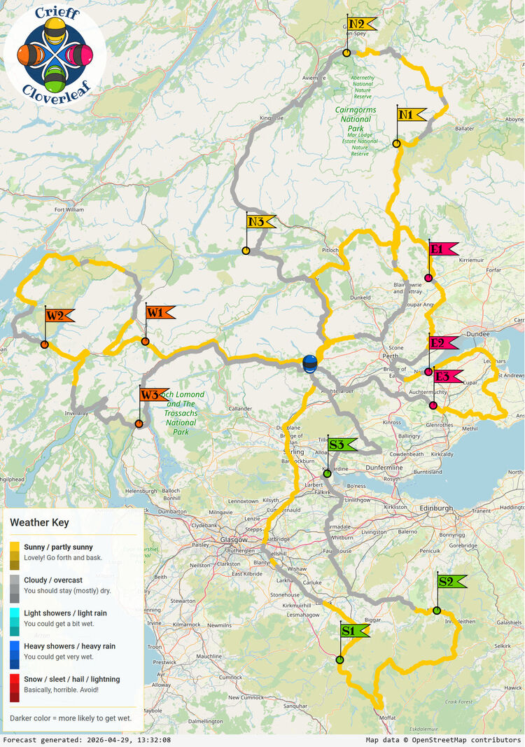 SunSpot map for Crieff Cloverleaf, day 2