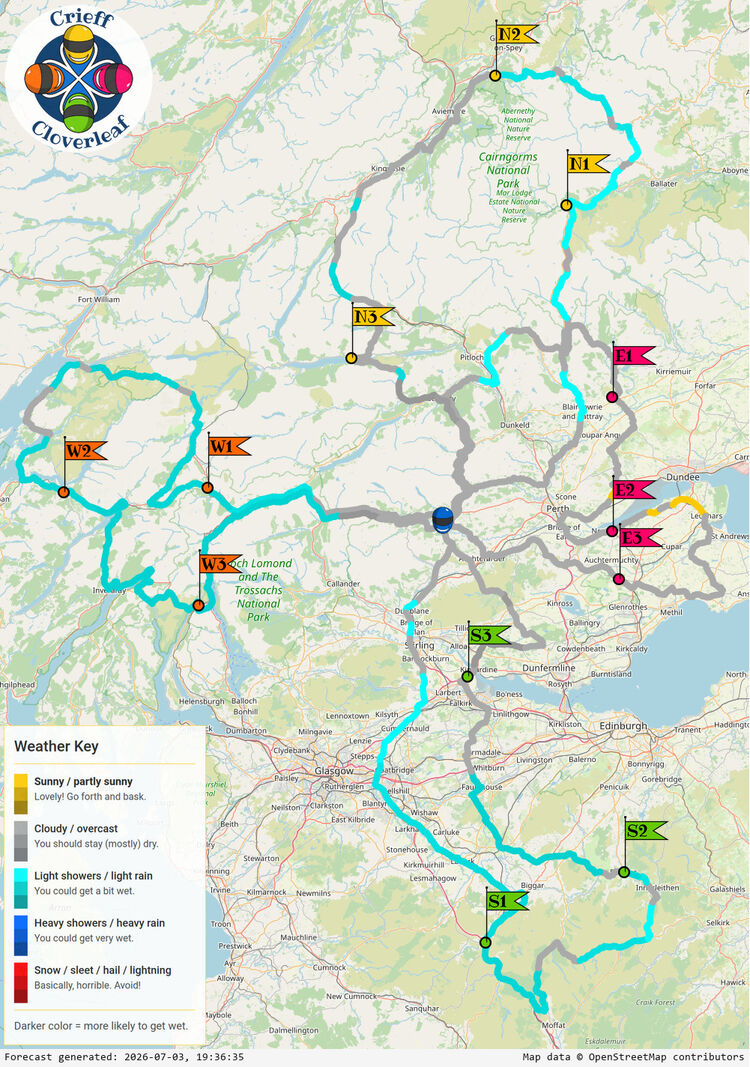 SunSpot map for Crieff Cloverleaf, day 2