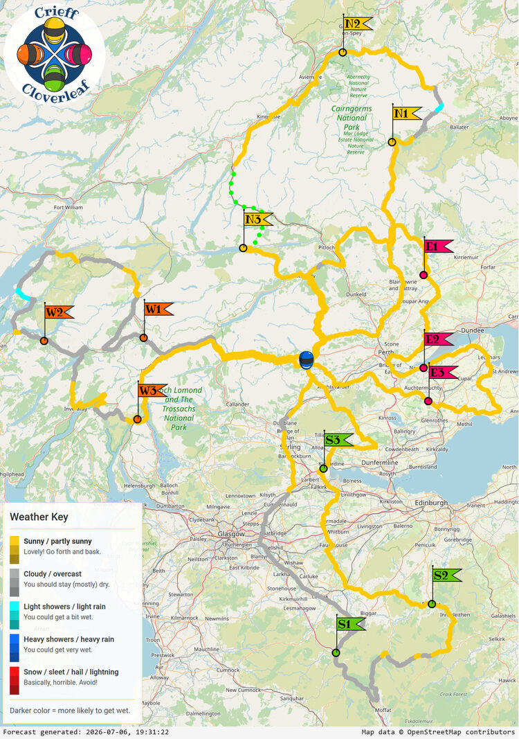 SunSpot map for Crieff Cloverleaf, day 2