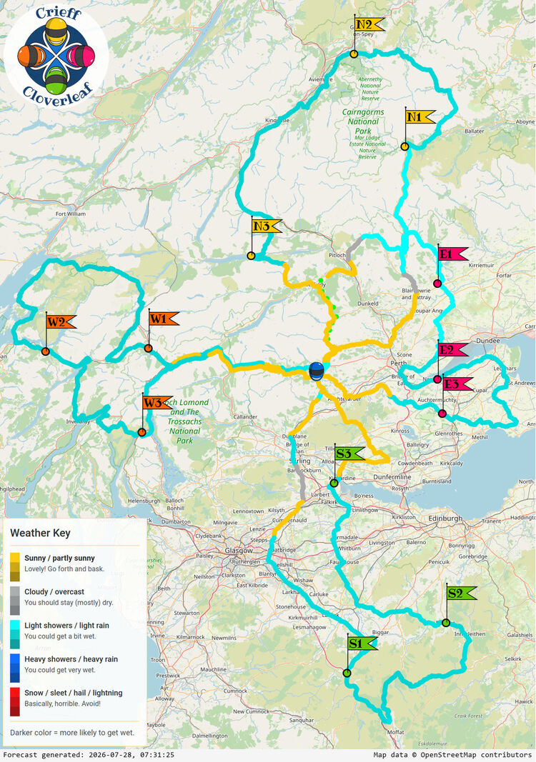 SunSpot map for Crieff Cloverleaf, day 2