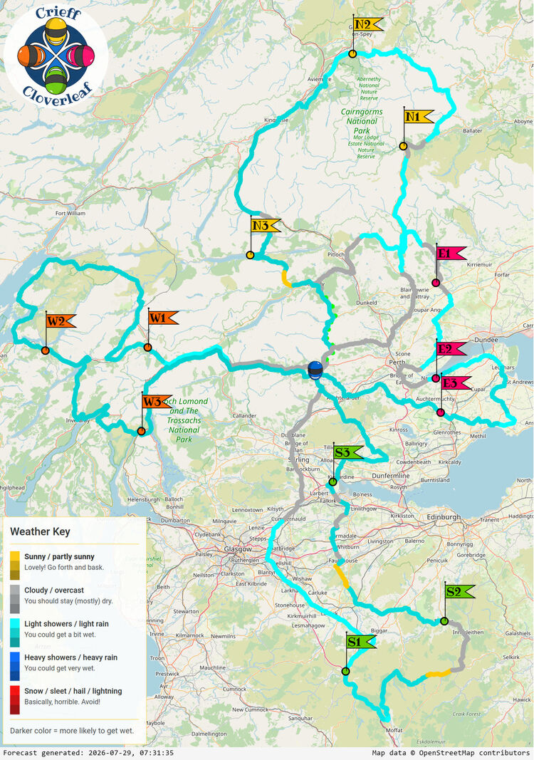 SunSpot map for Crieff Cloverleaf, day 2