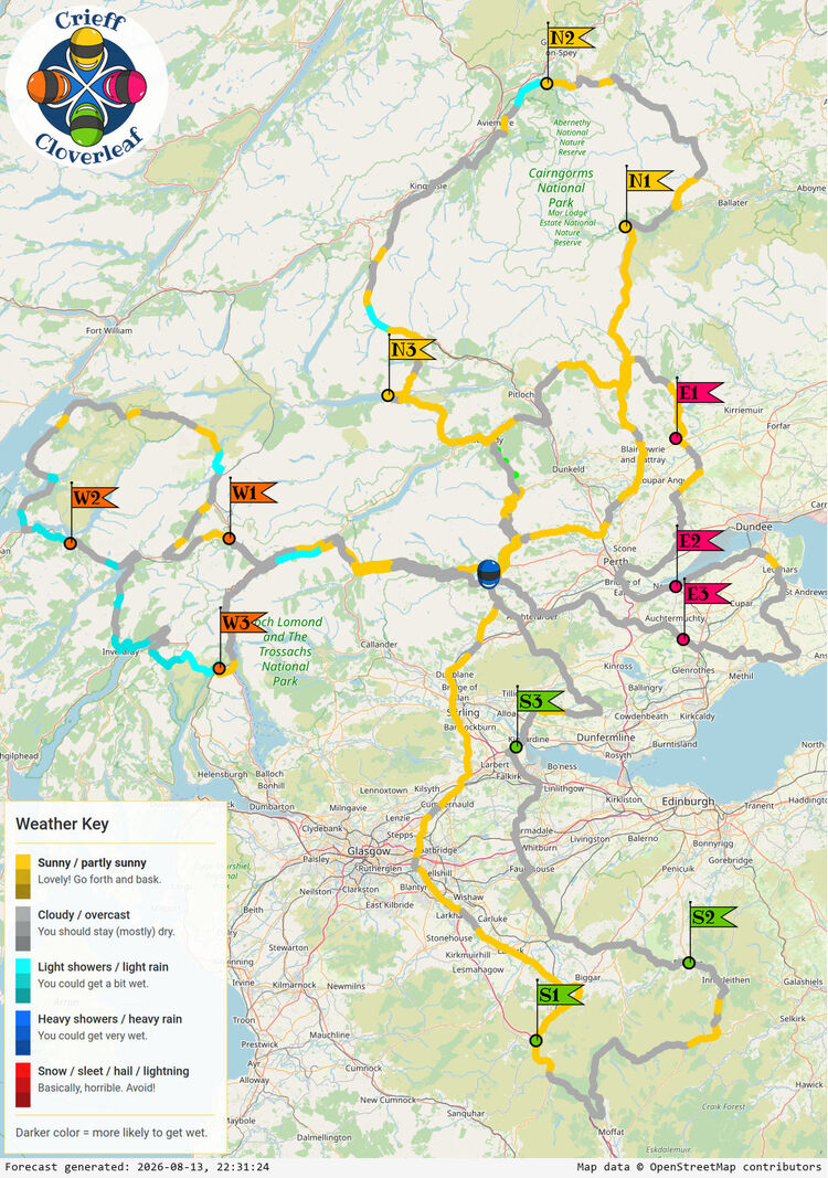 SunSpot map for Crieff Cloverleaf, day 2