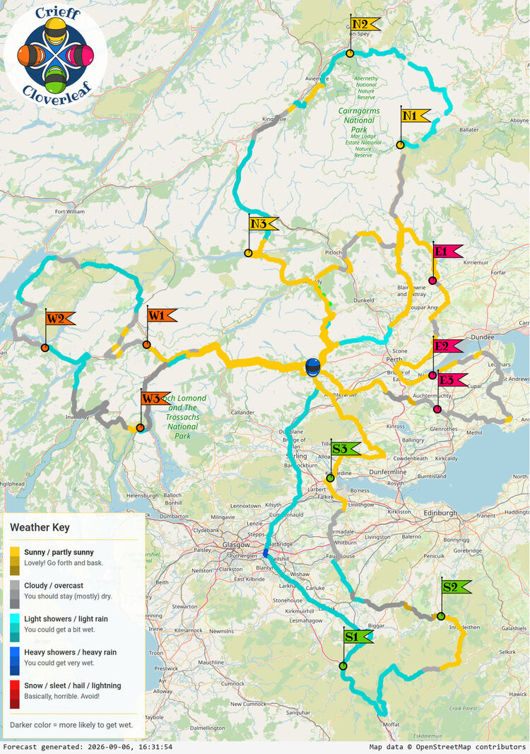SunSpot map for Crieff Cloverleaf, day 2