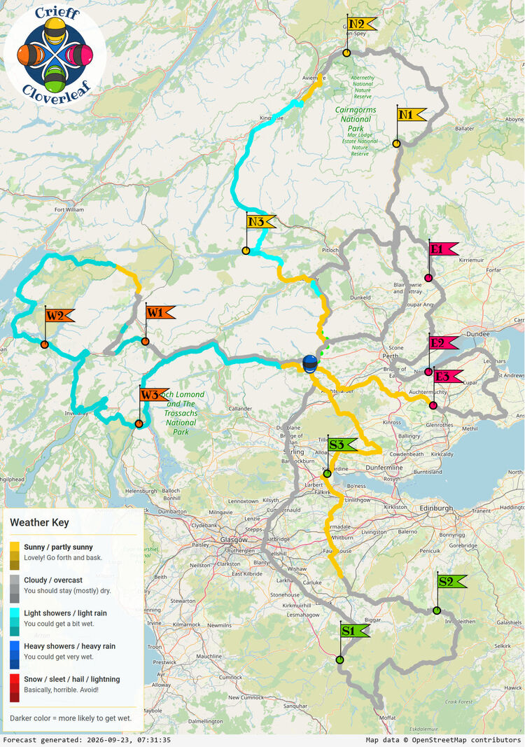 SunSpot map for Crieff Cloverleaf, day 2
