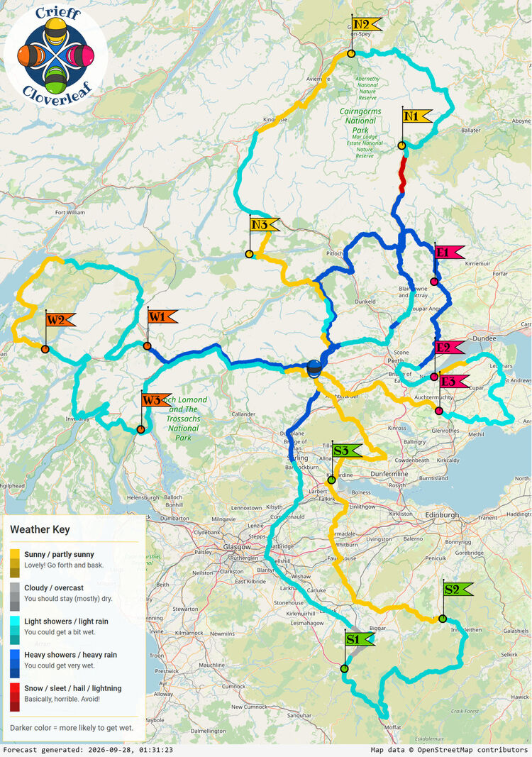 SunSpot map for Crieff Cloverleaf, day 2