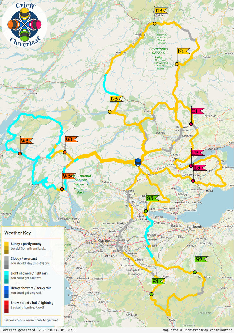 SunSpot map for Crieff Cloverleaf, day 2