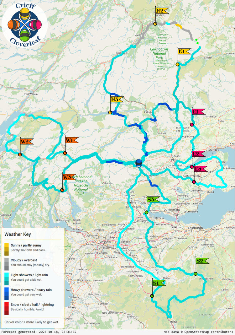 SunSpot map for Crieff Cloverleaf, day 2