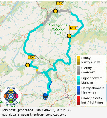 SunSpot map for Crieff Cloverleaf north, day 0
