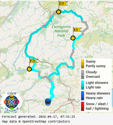 SunSpot map for Crieff Cloverleaf north, day 1