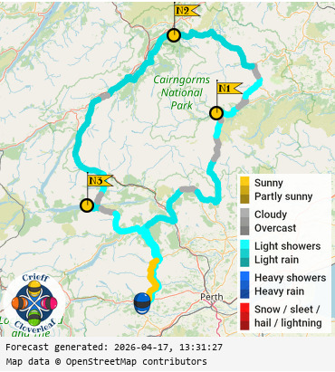 SunSpot map for Crieff Cloverleaf north, day 1