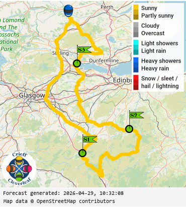 SunSpot map for Crieff Cloverleaf south, day 0