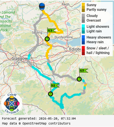SunSpot map for Crieff Cloverleaf south, day 0