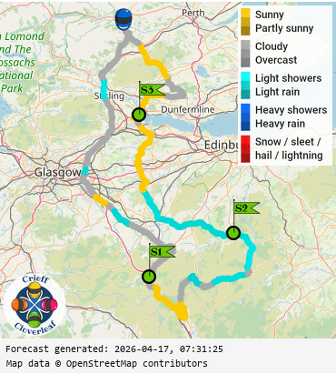SunSpot map for Crieff Cloverleaf south, day 1