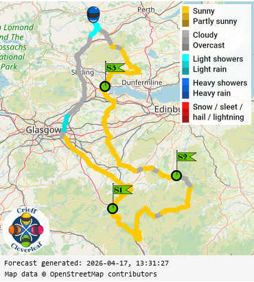 SunSpot map for Crieff Cloverleaf south, day 1